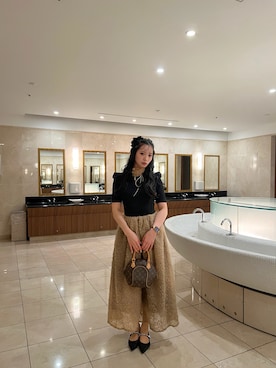 「LOUIS VUITTON（ルイヴィトン）のアイテム（ハンドバッグ、ブラウン系）」を使った、0rinir0さん（レディース・166cm）の秋コーディネート