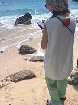 「Ameri（アメリ）のアイテム（タンクトップ）」を使った、moechan7さん（レディース・157cm）の夏コーディネート