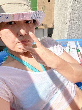 「アイテム（帽子）」を使った、menko37さん（レディース・158cm・40代）の夏コーディネート
