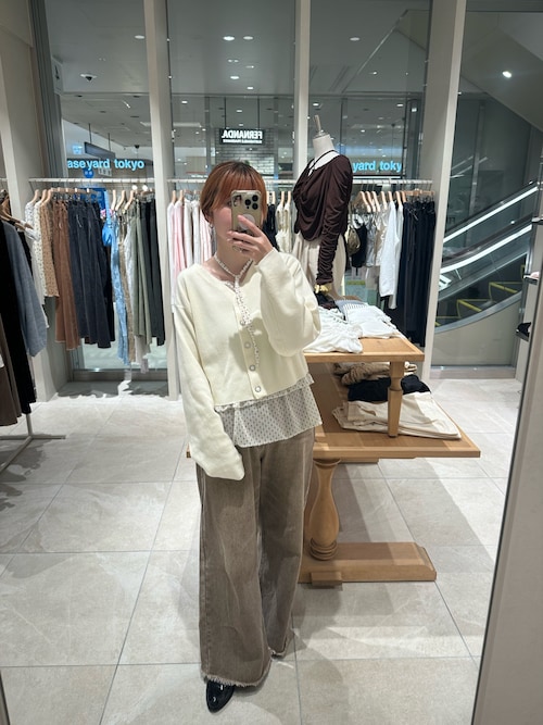 mystic ドットティアードプルオーバー　ホワイト　ドット お気に入り数8000件突破！/10月末お届け予定】ドットティアード