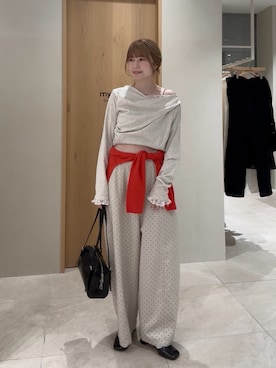 「mystic（ミスティック）のアイテム（トートバッグ）」を使った、mmisakkiさん（レディース・160cm）の春コーディネート