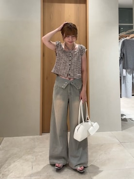 「mystic（ミスティック）のアイテム（バッグ）」を使った、mmisakkiさん（レディース・160cm）の夏コーディネート