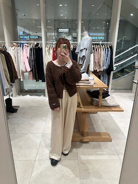 「mystic（ミスティック）のアイテム（その他パンツ）」を使った、mmisakkiさん（レディース・160cm）の秋コーディネート