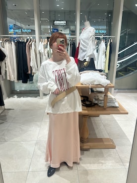 「mystic（ミスティック）のアイテム（ベルト）」を使った、mmisakkiさん（レディース・160cm）の秋コーディネート