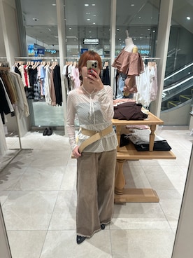 「mystic（ミスティック）のアイテム（ベルト）」を使った、mmisakkiさん（レディース・160cm）の秋コーディネート