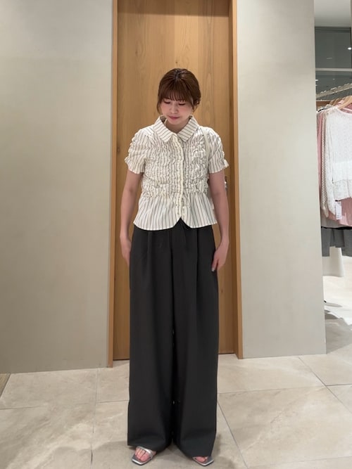 【新色IVO・GRY/3サイズ展開◎】ラインストーンWベルトパンツ