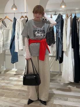 「mystic（ミスティック）のアイテム（トートバッグ）」を使った、mmisakkiさん（レディース・160cm）の春コーディネート