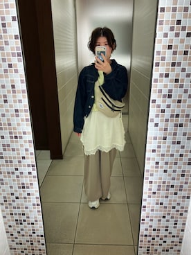 「アイテム（デニムジャケット）」を使った、めぐさん（レディース・152cm）の秋コーディネート