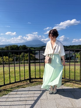 「アイテム（スカート）」を使った、めぐさん（レディース・152cm）の秋コーディネート