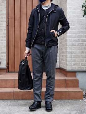 「アイテム（ブルゾン）」を使った、えくちゃんさん（メンズ・169cm・40代）の秋コーディネート