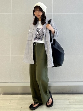 「アイテム（Tシャツ/カットソー、その他）」を使った、coen kotoさん（レディース・153cm）の夏コーディネート