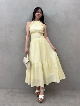 「春ニット」｜「アイテム（ワンピース）」を使った、reikaさん（レディース・155cm）の春コーディネート