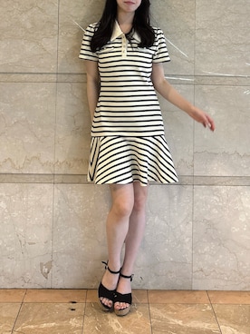 「dazzlin（ダズリン）のハーフスリーブカットミニワンピース（ワンピース、その他）」を使った、reikaさん（レディース・155cm）の夏コーディネート