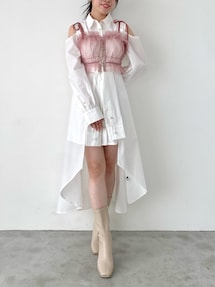 dazzlin ダズリン レイヤード ヘムシャツ ワンピース M ダズリン dazzlin レイヤードイレヘムシャツワンピース （オフ
