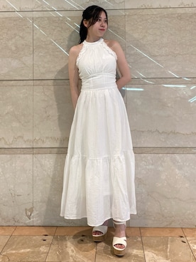 「春ニット」｜「アイテム（ワンピース）」を使った、reikaさん（レディース・155cm）の夏コーディネート