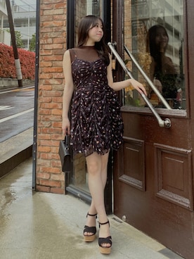 「dazzlin（ダズリン）のアイテム（ワンピース/ドレス）」を使った、reikaさん（レディース・155cm）の夏コーディネート