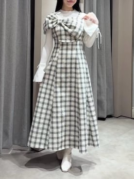 「ニット/セーター」｜「アイテム（ワンピース/ドレス）」を使った、reikaさん（レディース・155cm）の秋コーディネート
