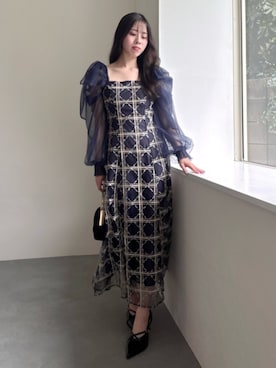 「アイテム（ドレス）」を使った、reikaさん（レディース・155cm）の秋コーディネート