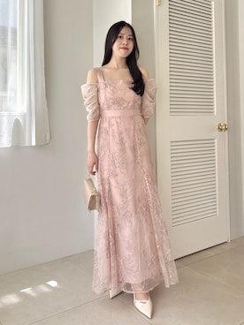 「アイテム（ドレス）」を使った、reikaさん（レディース・155cm）の秋コーディネート
