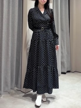 「ニット/セーター」｜「アイテム（ワンピース/ドレス）」を使った、reikaさん（レディース・155cm）の秋コーディネート