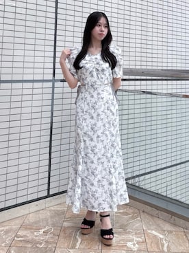 「dazzlin（ダズリン）のアイテム（ワンピース/ドレス）」を使った、reikaさん（レディース・155cm）の夏コーディネート
