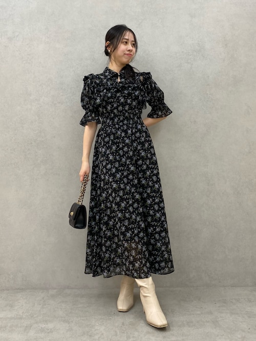 セール】2WAYショルダーフラワーラッフルワンピース（ワンピース