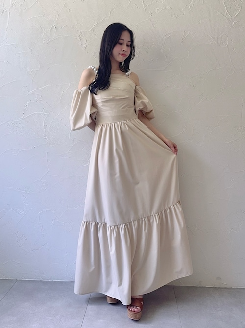 吉田朱里】パール2wayボリュームワンピース（ワンピース