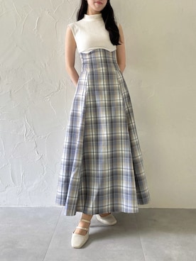 「春ニット」｜「アイテム（ワンピース）」を使った、reikaさん（レディース・155cm）の春コーディネート