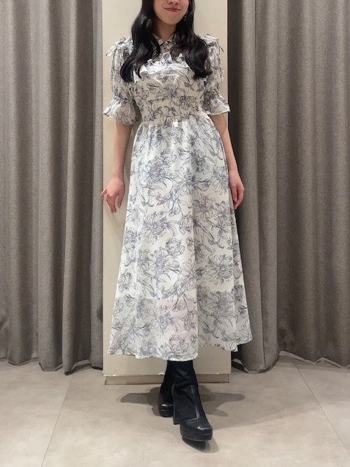 2WAYショルダーフラワーラッフルワンピース（ワンピース