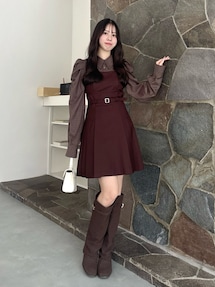 dazzlin ダズリン　レイヤードシャツミニワンピース レイヤードシャツミニワンピース（ワンピース）｜dazzlin