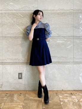 「春ニット」｜「アイテム（ワンピース）」を使った、reikaさん（レディース・155cm）の春コーディネート