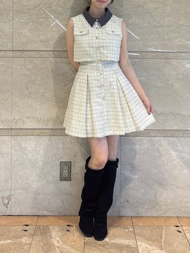 「dazzlin（ダズリン）のレイヤードライクバリエミニワンピース（ワンピース、その他）」を使った、reikaさん（レディース・155cm）の秋コーディネート