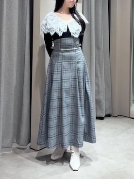 「ニット/セーター」｜「アイテム（ワンピース/ドレス）」を使った、reikaさん（レディース・155cm）の秋コーディネート