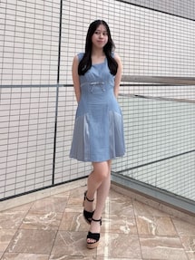 dazzlin サイドプリーツミニワンピース ダズリン dazzlin サイドプリーツミニワンピース （ネイビー