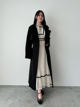 「dazzlin（ダズリン）のアイテム（その他アウター）」を使った、reikaさん（レディース・155cm）の秋コーディネート
