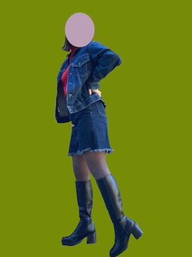 「デニムonデニム」｜「アイテム（ジャケット/アウター）」を使った、shisanshisan37さん（レディース・153cm）の冬コーディネート