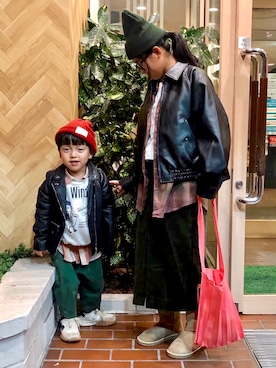 かんちゃ♡さん（キッズ・100cm）の冬コーディネート