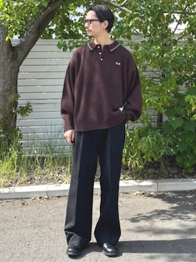 「アイテム（ポロシャツ）」を使った、BEAMS HEART MENさん（メンズ・176cm）の冬コーディネート