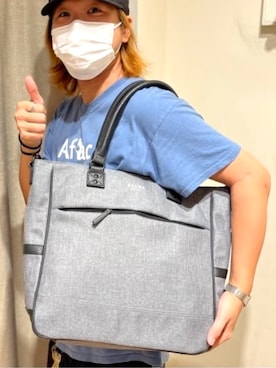 「アイテム（トートバッグ）」を使った、BEAMS HEART MENさん（メンズ・173cm）の夏コーディネート
