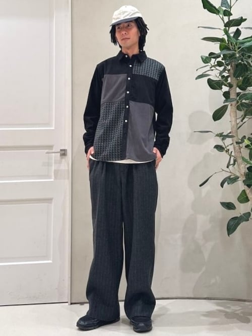 2色展開】起毛 ストライプ 2タック ワイドパンツ（スラックス）｜BEAMS