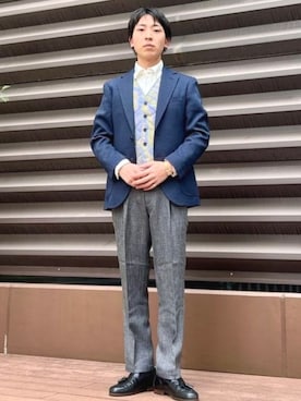 「アイテム（ベスト）」を使った、BEAMS HEART MENさん（メンズ・170cm）の秋コーディネート