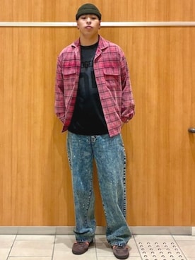 「アイテム（ニットキャップ/ビーニー）」を使った、BEAMS HEART MENさん（メンズ・180cm）の秋コーディネート