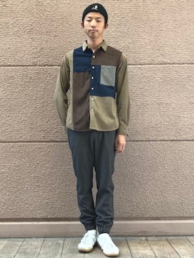 「アイテム（ニットキャップ/ビーニー）」を使った、BEAMS HEART MENさん（メンズ・170cm）の冬コーディネート