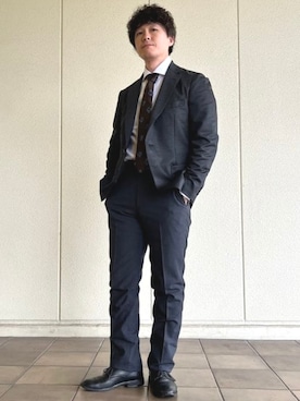 「タックイン」｜「アイテム（フォーマルスーツ/小物）」を使った、BEAMS HEART MENさん（メンズ・163cm）の冬コーディネート