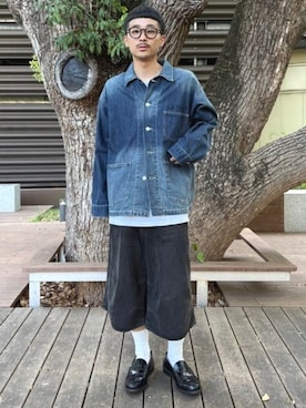 「アイテム（カバーオール）」を使った、BEAMS HEART MENさん（メンズ・170cm）の秋コーディネート