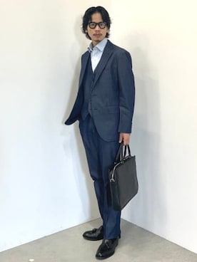 「アイテム（ビジネスバッグ）」を使った、BEAMS HEART MENさん（メンズ・175cm）の秋コーディネート