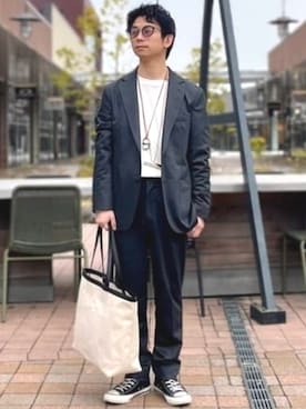 「BEAMS HEART（ビームスハート）のアイテム（テーラードジャケット）」を使った、BEAMS HEART MENさん（メンズ・163cm）の春コーディネート
