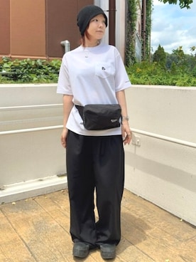 「アイテム（ボディバッグ/ウエストポーチ）」を使った、BEAMS HEART MENさん（レディース・159cm）の夏コーディネート