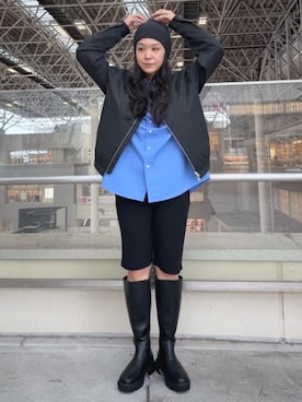 「アイテム（ブルゾン、グレー系）」を使った、BEAMS HEART MENさん（メンズ・159cm）の秋コーディネート