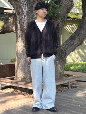 「アイテム（カーディガン/ボレロ）」を使った、BEAMS HEART MENさん（メンズ・170cm）の秋コーディネート